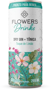 Lata Flowers Drinks gin tônica toque de Limão
