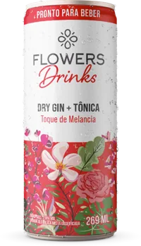 Lata Flowers Drinks gin tônica toque de Melancia